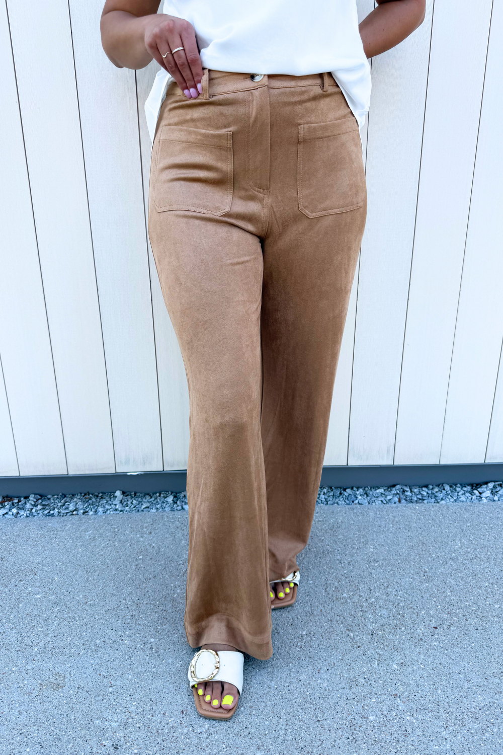 Suede Wide Leg Pant