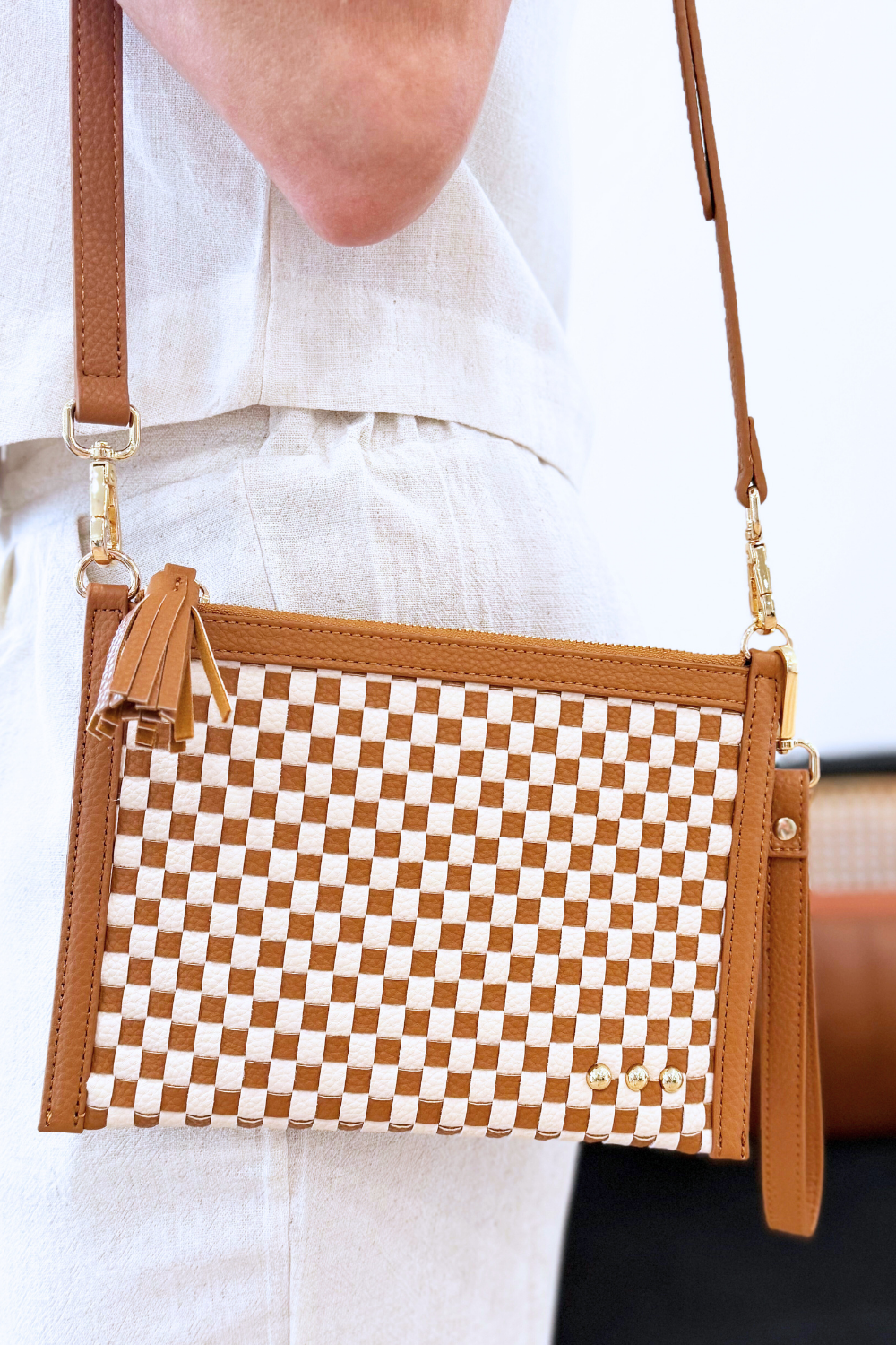 Veda Woven Crossbody and Clutch Bag