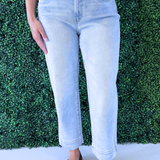 Kennedy Crop Straight w/ Wide Hem & Slit