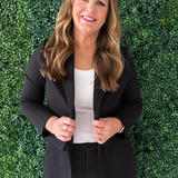 Solid Boyfriend Blazer W/ Princess Darts