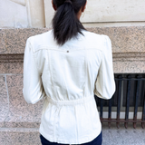 Puff Sleeve Trucker Jacket w/ Ruffle Collar