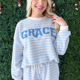 Cloudy Knit Striped Grace Long Sleeve Top
