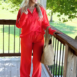 Oversized Collared Button Down Top