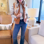 Sleeveless Quilted Front Sweater Vest - The 308 Boutique