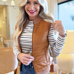 Sleeveless Quilted Front Sweater Vest - The 308 Boutique