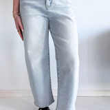 High Rise Crop Barrel Jeans