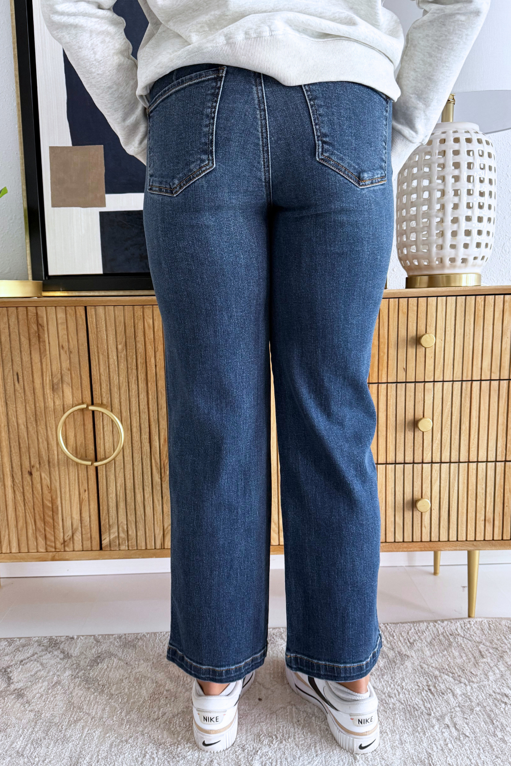 Pattie High Rise Straight Leg Back Darts 5 Pockets - The 308 Boutique