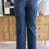 Pattie High Rise Straight Leg Back Darts 5 Pockets - The 308 Boutique