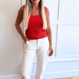 High Rise Relaxed Barrel Cuffed Pants