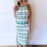 Wavy Knit Midi Skirt
