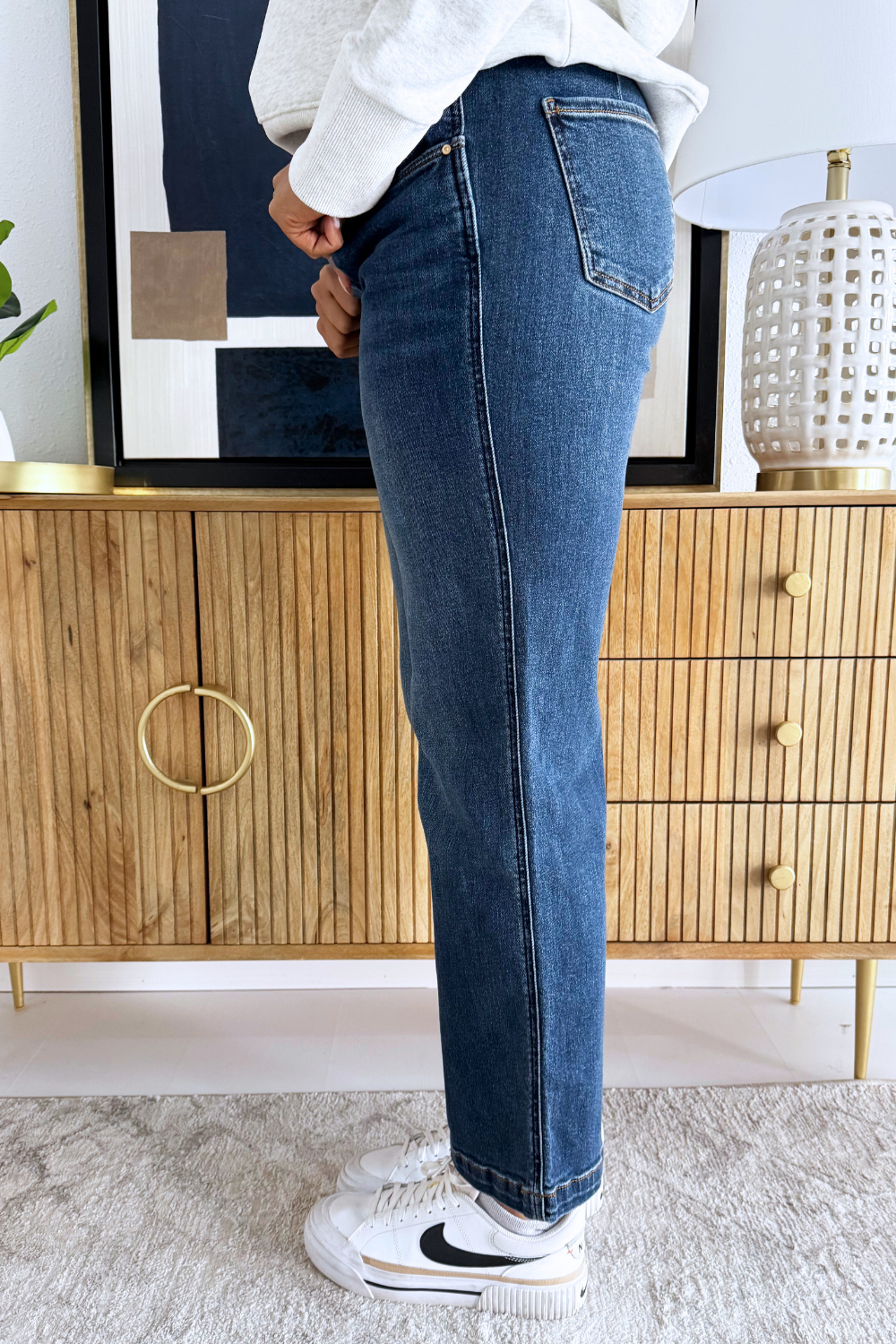 Pattie High Rise Straight Leg Back Darts 5 Pockets - The 308 Boutique