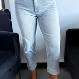 Kennedy Crop Straight w/ Wide Hem & Slit