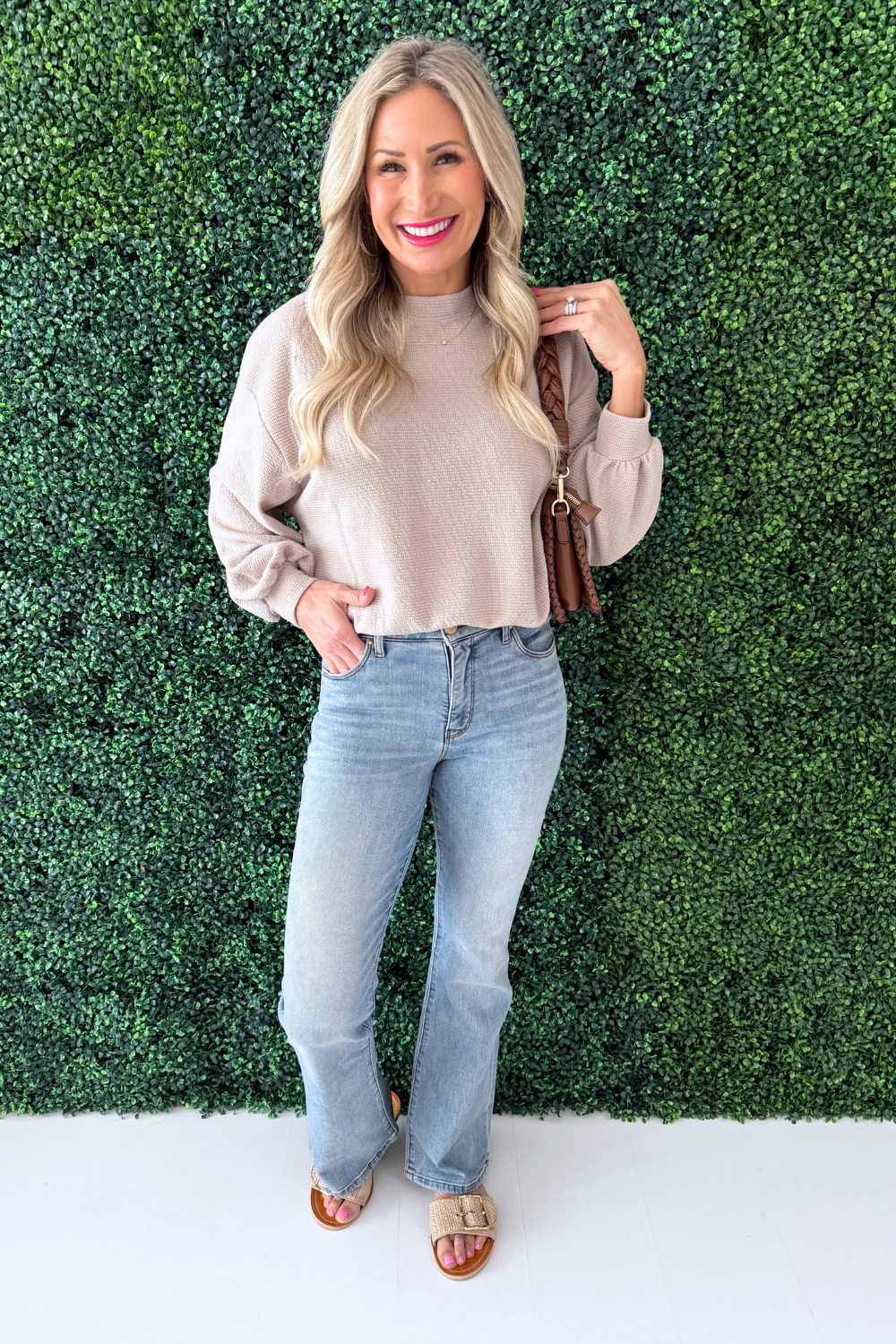 Ana High Rise fab Ab Flare-Baby DN All Over - The 308 Boutique