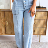 Meg High Rise Wide Leg Patch Pockets