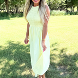 Sleeveless Smocked Top Dress