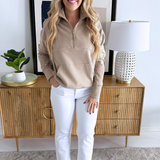 Fleece French Terry Half Zip Sweatshirt