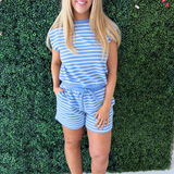Cloudy Knit Stripe Sleeveless Top