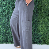 Mineral Wash Tencel Wide Pants
