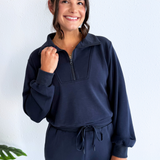 Brushed Modal Cozy Quarter-Zip Sweatshirt