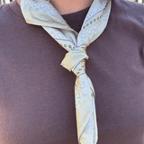 Paisley Medallion Print Satin Square Scarf
