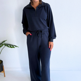 Brushed Modal Wide Leg Drawstring Pants