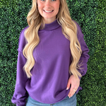 Oversize Drop Shoulder Reversible Mock Neck Sweatshirt - The 308 Boutique