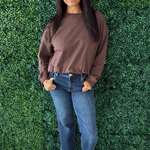 Bubble Hem French Terry Top - The 308 Boutique