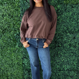 Bubble Hem French Terry Top - The 308 Boutique