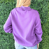 Oversize Drop Shoulder Reversible Mock Neck Sweatshirt - The 308 Boutique