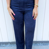 Suede Wide Leg Pant