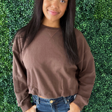 Bubble Hem French Terry Top - The 308 Boutique