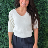 V Neck Knit Top