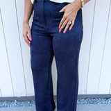 Suede Wide Leg Pant