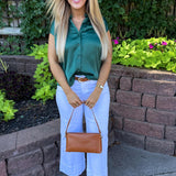 Cap Sleeve Button Down Blouse