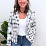 Single Breast Plaid Blazer