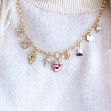 Charm Necklace with Ceramic Heart