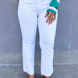 Kelsey High Rise Ankle Flare With Raw Hem