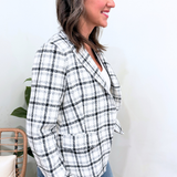 Single Breast Plaid Blazer