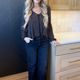 Long Sleeve Button Front Knit Top