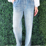 Faux Denim Track Pants - The 308 Boutique