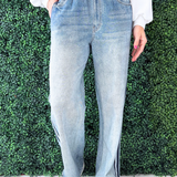 Faux Denim Track Pants - The 308 Boutique