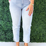 Kennedy Crop Straight w/ Wide Hem & Slit
