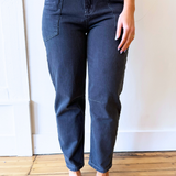 High Rise Barrel Utility Jeans