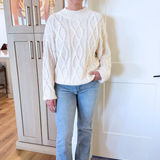 Cable Knit Crew Neck Sweater
