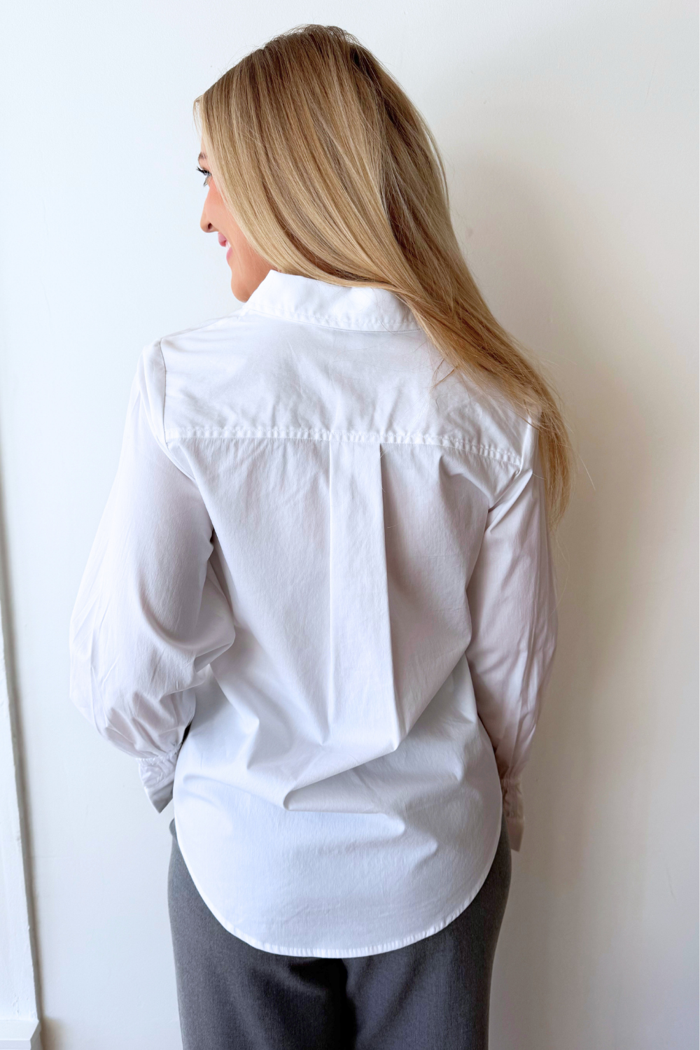 Adjustable Sleeve Button Front Woven Top - The 308 Boutique