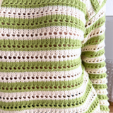 Striped Pointelle Knit Sweater