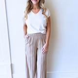 Stripe Linen Mix Trousers