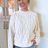 Cable Knit Crew Neck Sweater