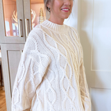 Cable Knit Crew Neck Sweater