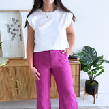Topaz High Rise Wide Leg Pant w/ Porkchop Pockets
